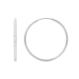 Zlaté náušnice z bílého zlata broušené kruhy