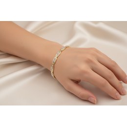 Zlatý 585/1000 náramek z bílého zlata singapur 1703