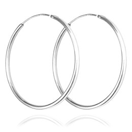 MINET Stříbrné náušnice KRUHY 5 cm