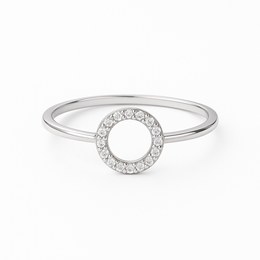 Zlatý prsten z bílého zlata se zirkony