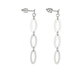 Stříbrné visací náušnice oválky na šroubky VA-3115