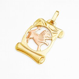 Zlatý přívěsek ze žlutého a červeného zlata zvěrokruh Lev