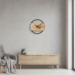 KUBRi HRC0094 - Velké dubové hodiny řízené signálem s tichým chodem