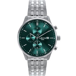 LAVVU Pánské hodinky YSTAD Chronograph Green s vodotěsností 100M LWM0252