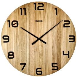KUBRi 0127b - velké dubové hodiny české výroby o průměru 60 cm