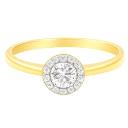 Zlatý 585/1000 prsten se zirkony NF277