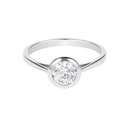 Zlatý 585/1000 prsten z bílého zlata se zirkony 5051B