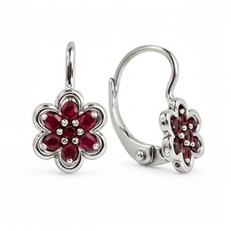 Zlaté náušnice z bílého zlata s kameny klapkové