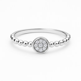 Zlatý prsten z bílého zlata se zirkony