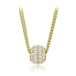 MINET Elegantní pozlacený stříbrný náhrdelník se zirkonem