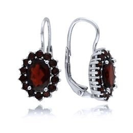 MOISS náušnice z bílého zlata GRANÁT