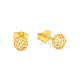 Zlaté 585/1000 náušnice se zirkony - puzeta TU-3039