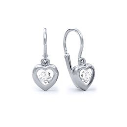 MOISS náušnice z bílého zlata SRDCE