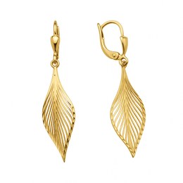 Zlaté visací náušnice klapkové