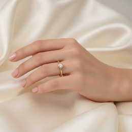 MINET Luxusní zlatý prsten s bílými zirkony Au 585/1000 vel. 62 - 1,20g