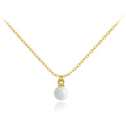 MINET Elegantní zlatý náhrdelník s bílým opálem Au 585/1000 1,65g