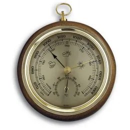 Barometr s teploměrem 108 mm na zavěšení - TFA 45.1000.01 - dub