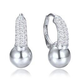 MINET Elegantní stříbrné náušnice se zirkony