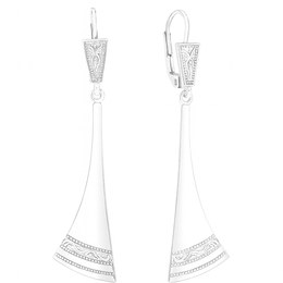 Stříbrné visací náušnice meče s rytinou VA-3116