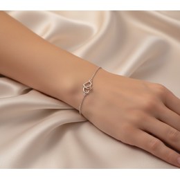 Zlatý 585/1000 náramek z bílého zlata singapur 1703