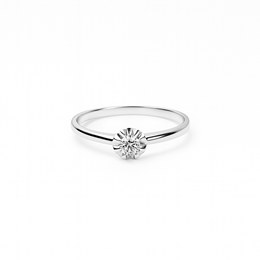 Zlatý 585/1000 prsten z bílého zlata s briliantem 386.2602 0,02ct