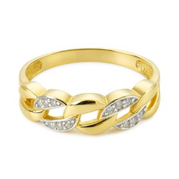 Zlatý prsten se zirkony