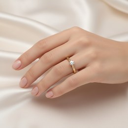 MINET Zlatý prsten křížek s bílými zirkony Au 585/1000 JMG0028WGR