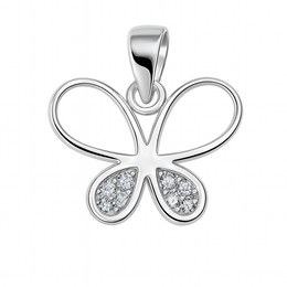 Zlatý 585/1000 přívěsek z bílého zlata motýl 3960