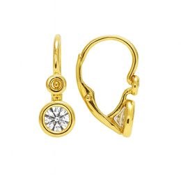 Zlaté naušnice se zirkony brizura