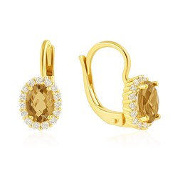 Zlaté naušnice - zirkony, záhněda