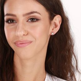 MINET Minimalistické stříbrné náušnice dvojité kroužky