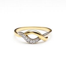 Zlatý 585/1000 prsten vícebarevný s kamenem 10952