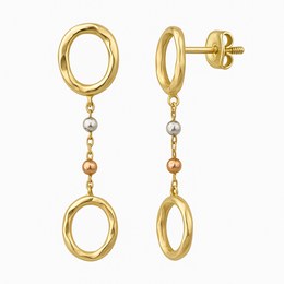 Zlaté visací náušnice puzetové