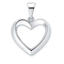 Zlatý 585/1000 přívěsek z bílého zlata srdce 30086