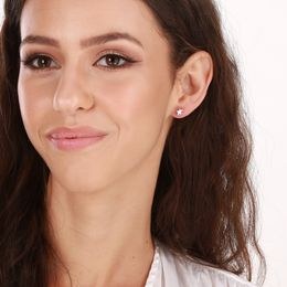 Stříbrné zlacené náušnice Victoria Cruz - srdce A4754-DT