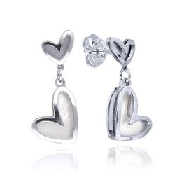 MOISS náušnice z bílého zlata SRDCE