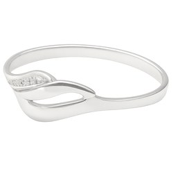 Zlatý 585/1000 prsten z bílého zlata s kameny