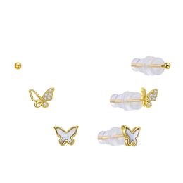 MOISS stříbrné náušnice MOTÝL 2-7,5mm - sada 3 kusů