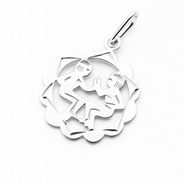 Zlatý přívěsek z bílého zlata zvěrokruh Blíženci