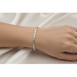 Zlatý 585/1000 náramek z bílého zlata panzer 1964