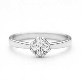 Zlatý 585/1000 prsten z bílého zlata se zirkonem 10319