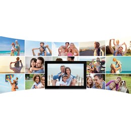 TFA 37.1000.01 - digitální fotorámeček s přesným časem a předpovědí počasí a aplikací Frameo