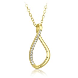 MINET Elegantní pozlacený stříbrný 925/1000 náhrdelník s bílým zirkonem JMAS0360GN45