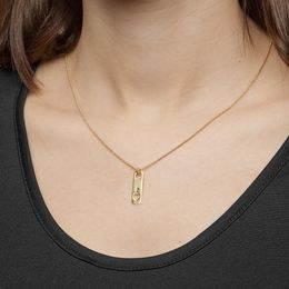 Stříbrný zlacený řetízek s přívěskem Victoria Cruz A3653-07DG