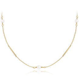 MINET Elegantní zlatý náhrdelník s perlou Au 585/1000 2,40g