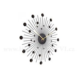 LAVVU Dřevěné stříbrné hodiny CRYSTAL Flower s čísly LCT1113