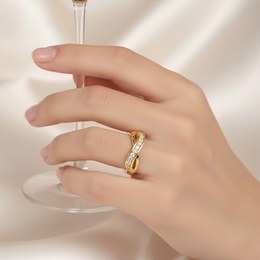 MINET Elegantní zlatý prsten Au 585/1000 JMG0284WGR