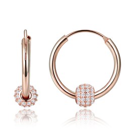 MINET Elegantní pozlacené stříbrné náušnice se zirkony