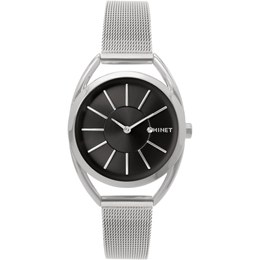 Stříbrno-černé dámské hodinky MINET ICON SILVER BLACK MESH MWL5017