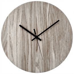 KUBRi HRC0100B - Dubové hodiny řízené signálem s tichým chodem a minimalistickým designem